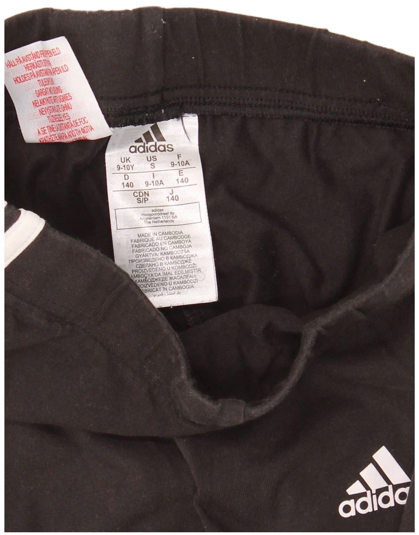 Pantalón deportivo ADIDAS para niña, 9-10 años, algodón negro - Imagen 5