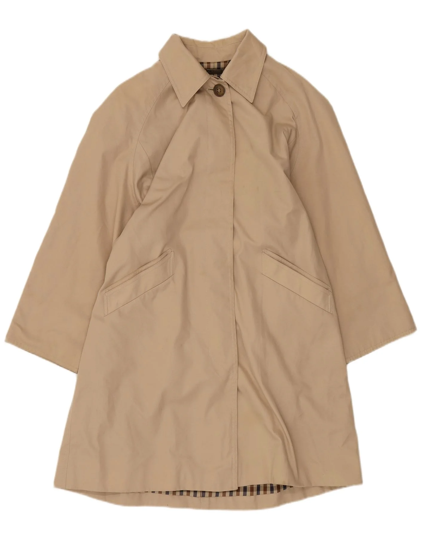 AQUASCUTUM Womens Trench Coat UK 16 Large Beige Cotton - Imagen 2