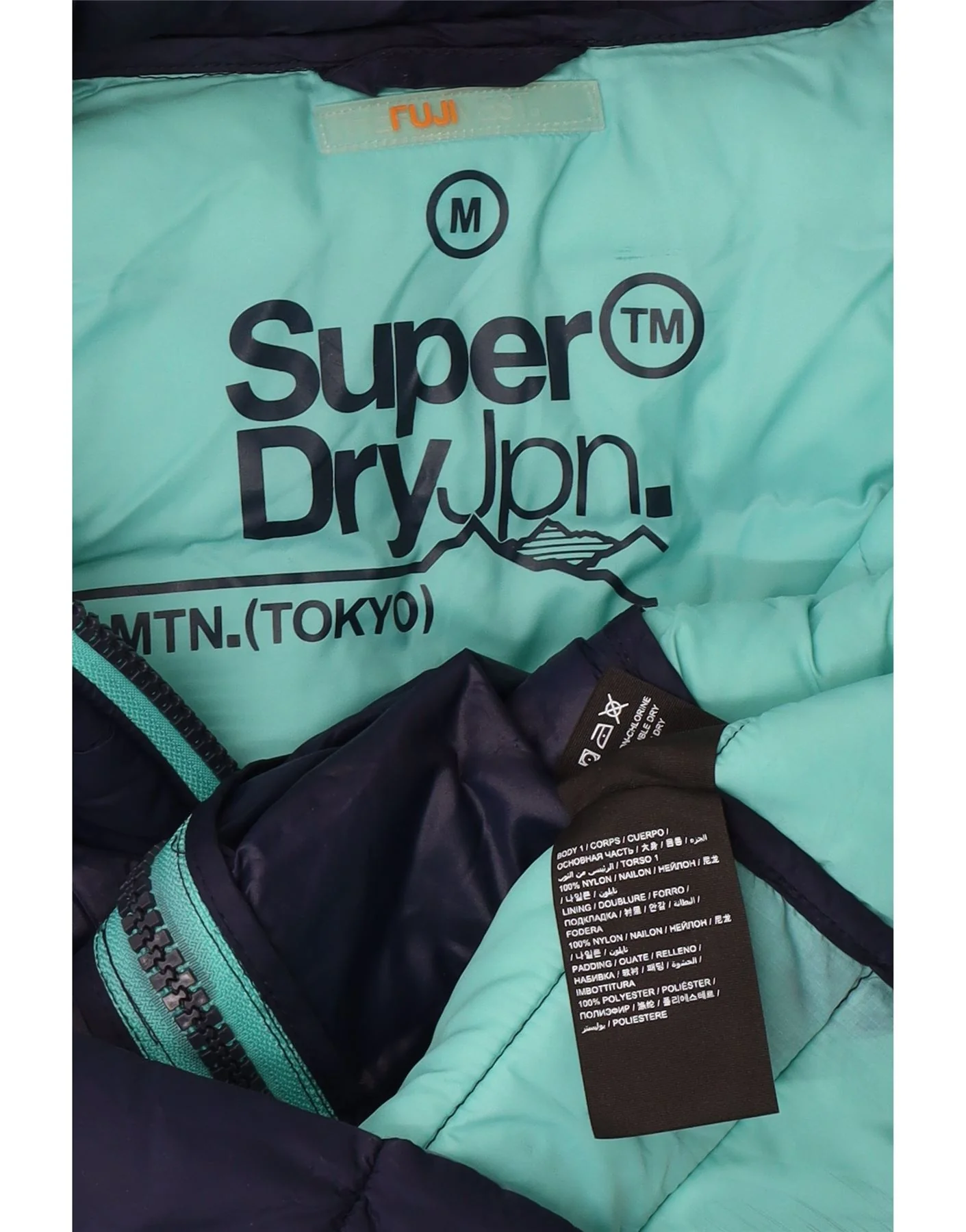 SUPERDRY Chaleco acolchado con capucha para mujer UK 14 Medium Azul marino Nylon - Imagen 5