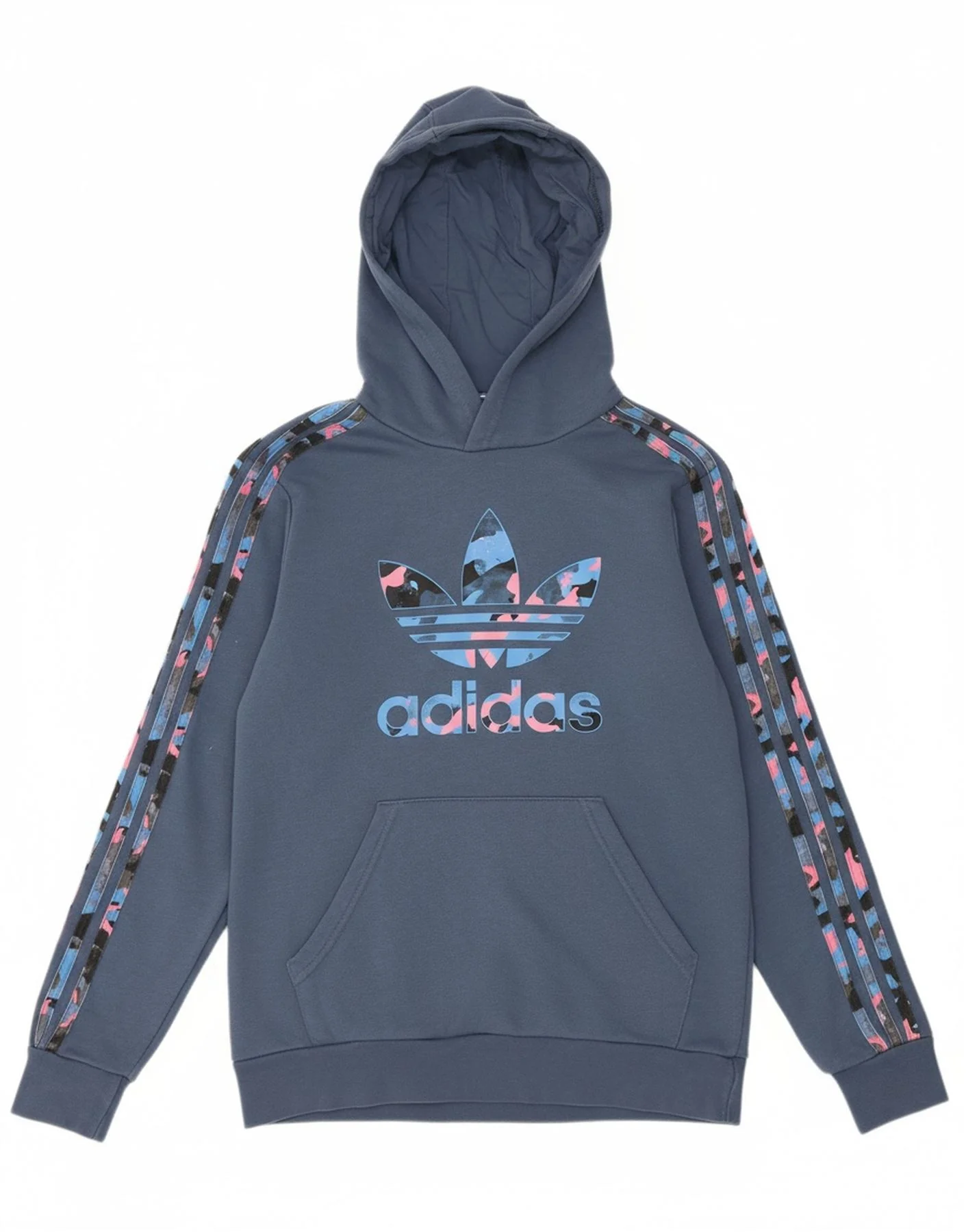 Sudadera con capucha gráfica ADIDAS para niñas, 13-14 años, algodón azul, deportiva