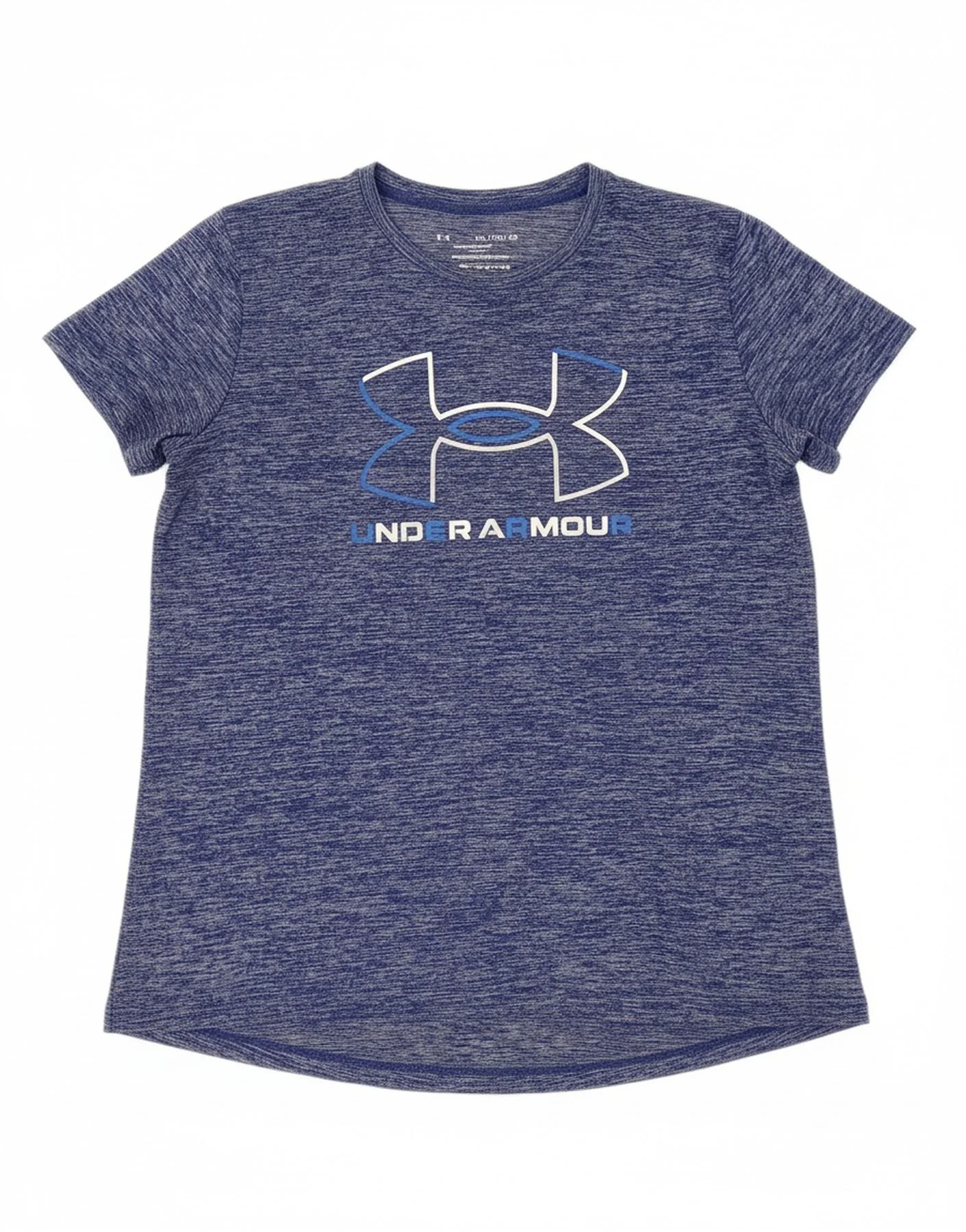 Camiseta gráfica UNDER ARMOUR para niño, talla XL, azul jaspeado, deportiva, 13-14 años