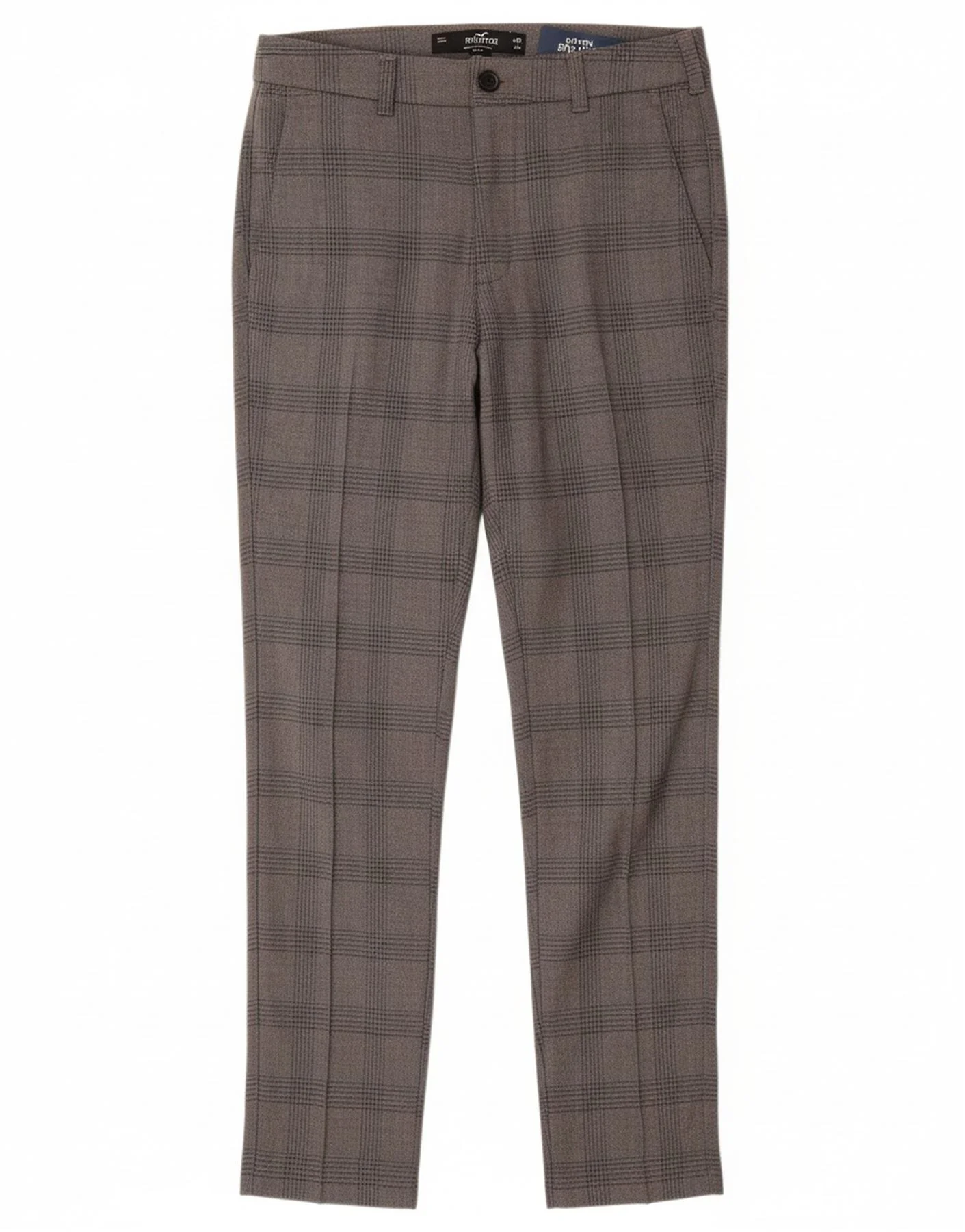 HOLLISTER Pantalones chinos superfinos para hombre W30 L32 de poliéster a cuadros grises