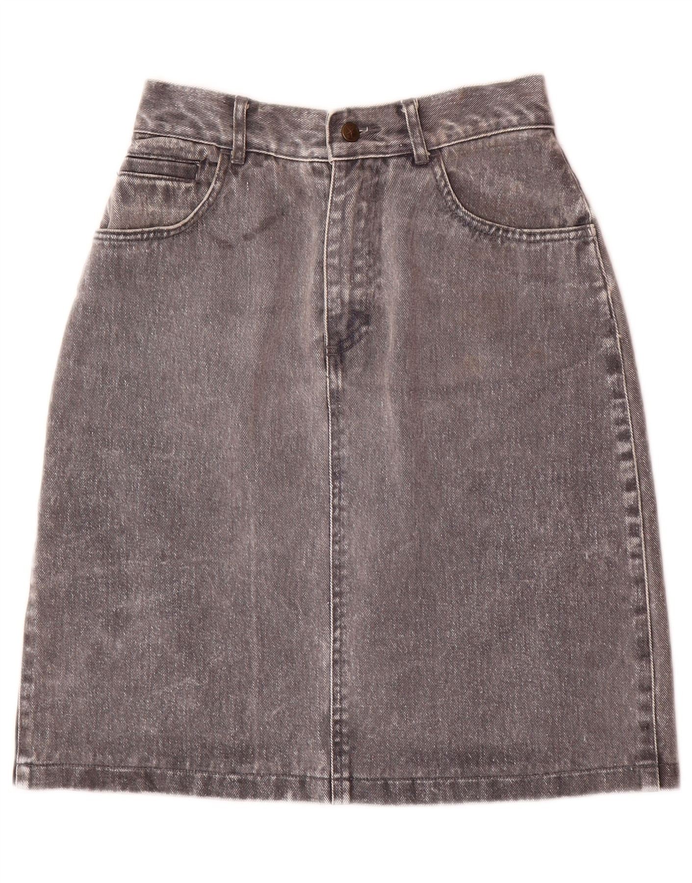 BANANA REPUBLIC Womens Denim Skirt UK 6 XS W24 Grey Cotton - Imagen 2