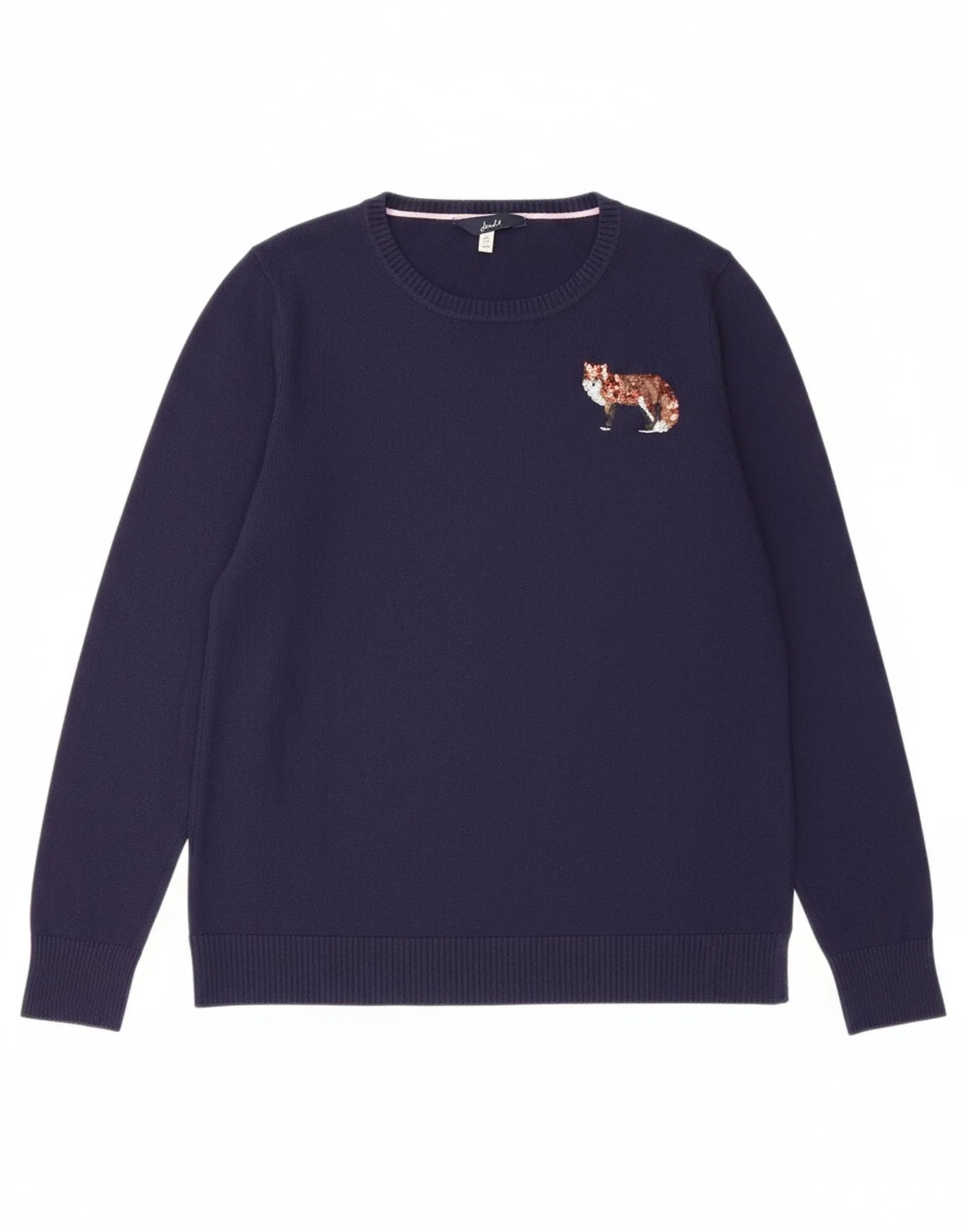 JOULES Womens Crew Neck Jumper Sweater UK 10 Small Navy Blue Cotton