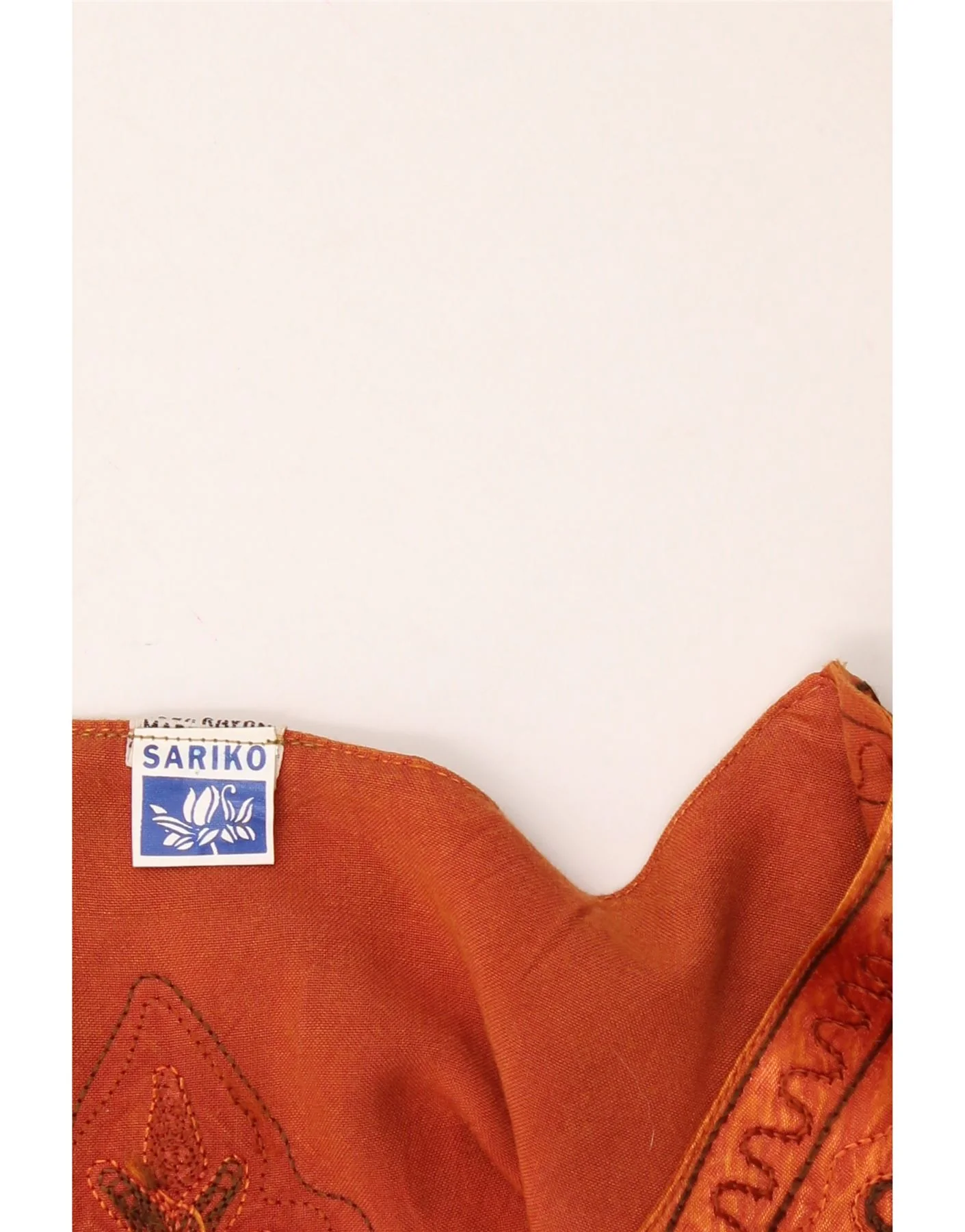 VINTAGE Womens Waistcoat UK 12 Medium Orange Paisley Rayon - Imagen 5