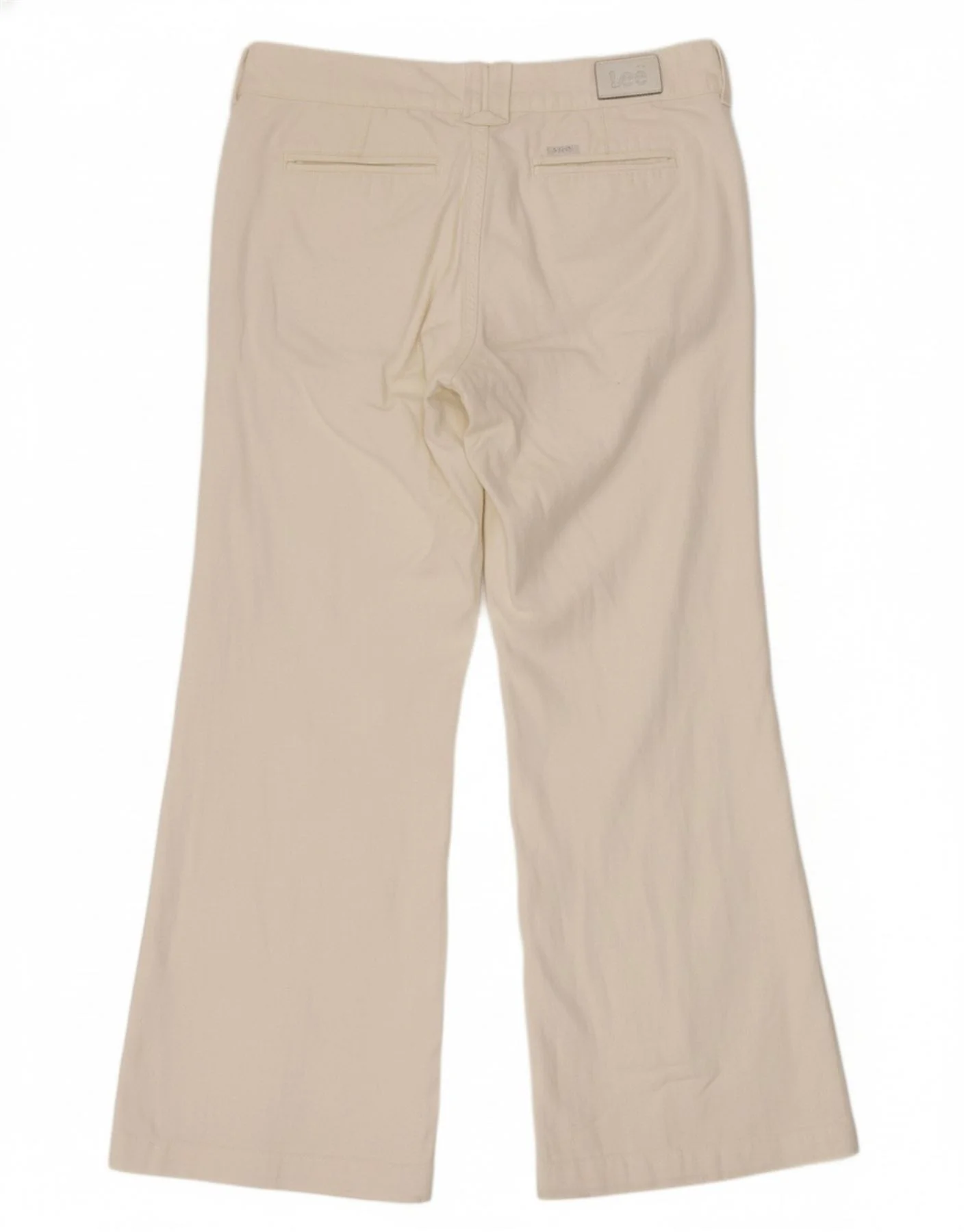 LEE Womens Bristol Bootcut Casual Trousers W29 L33 White Cotton - Imagen 2