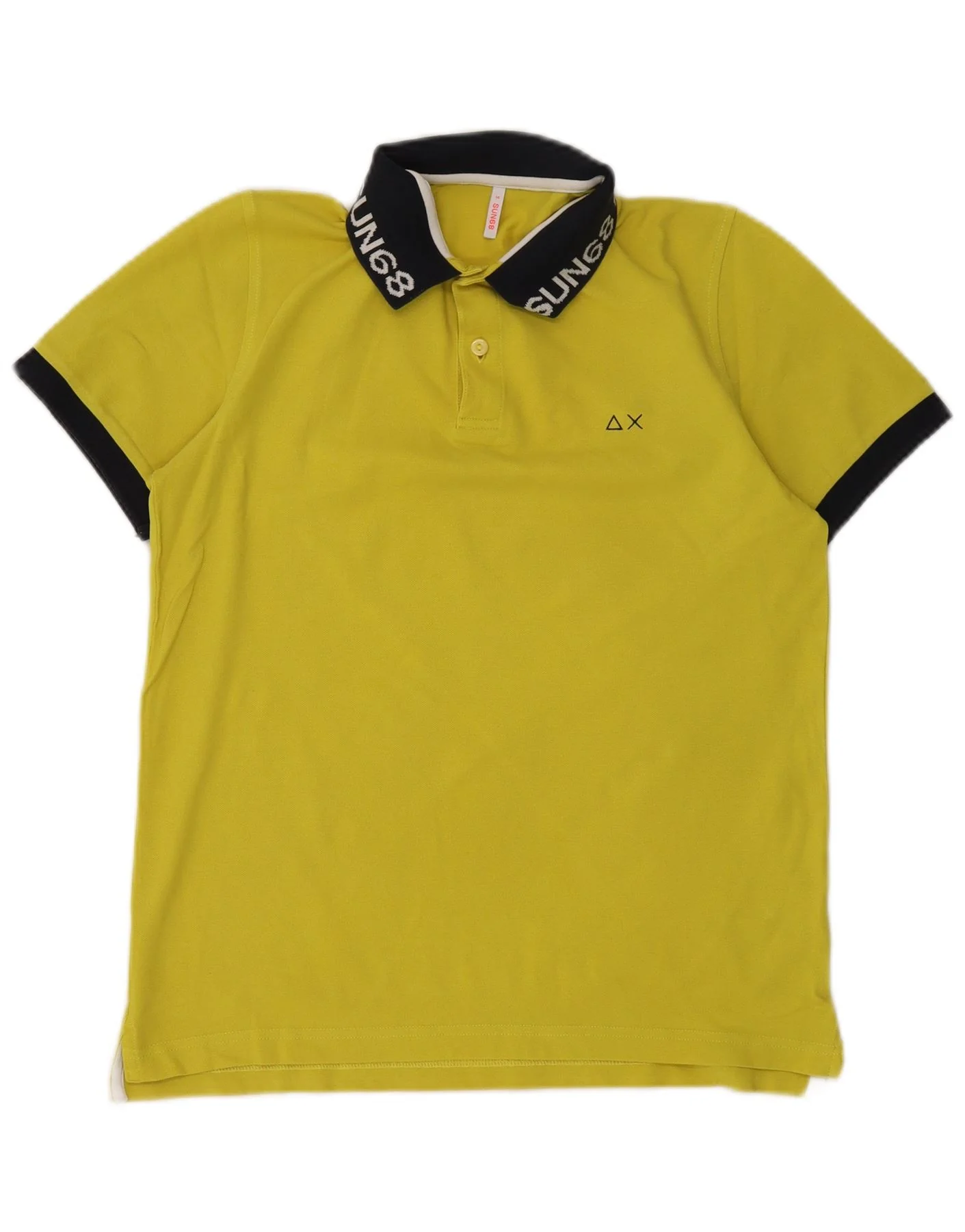 SUN68 Boys Graphic Polo Shirt 13-14 Years Yellow Cotton - Imagen 3