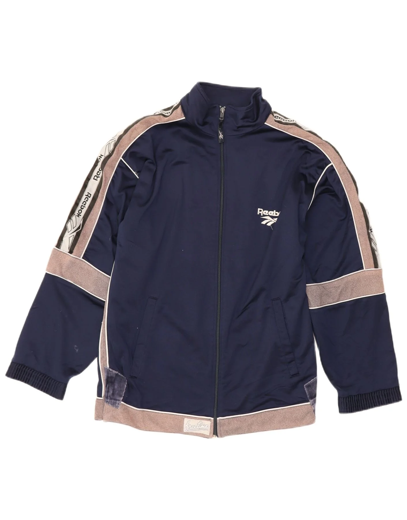 Chaqueta deportiva REEBOK con estampado gráfico para hombre, color azul marino medio y bloques de color - Imagen 3