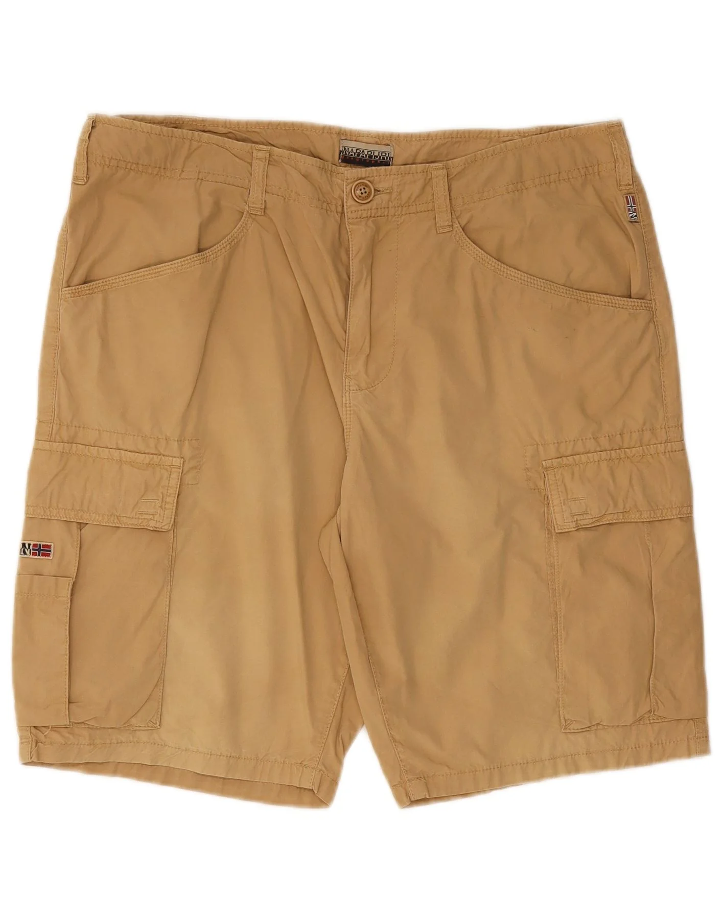NAPAPIJRI Mens Cargo Shorts W34 Large Beige Cotton - Imagen 3
