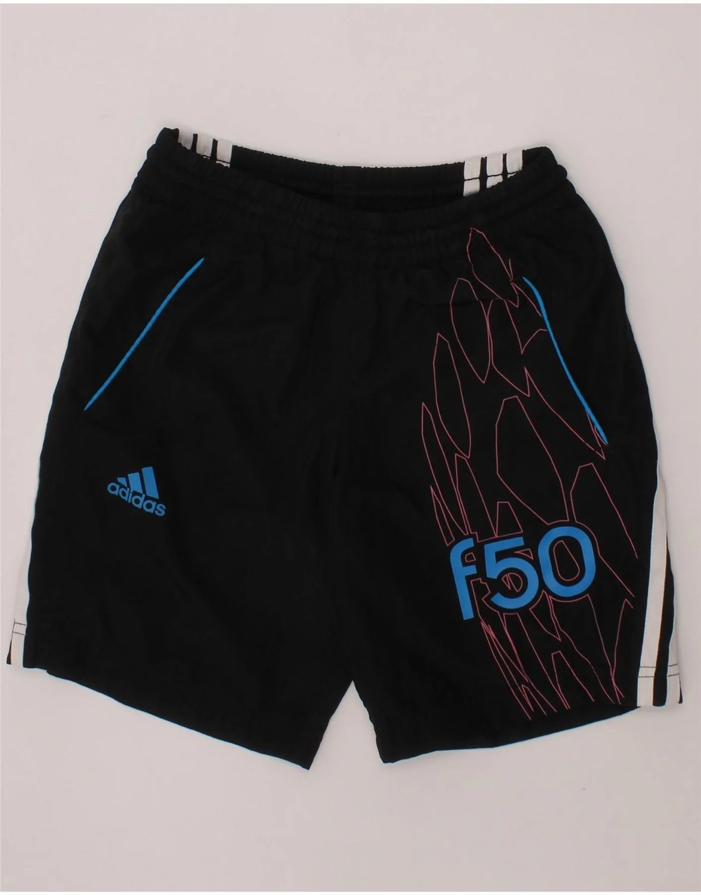 Pantalones cortos deportivos con gráficos F50 de adidas para niños, de 7 a 8 años, de poliéster negro - Imagen 2