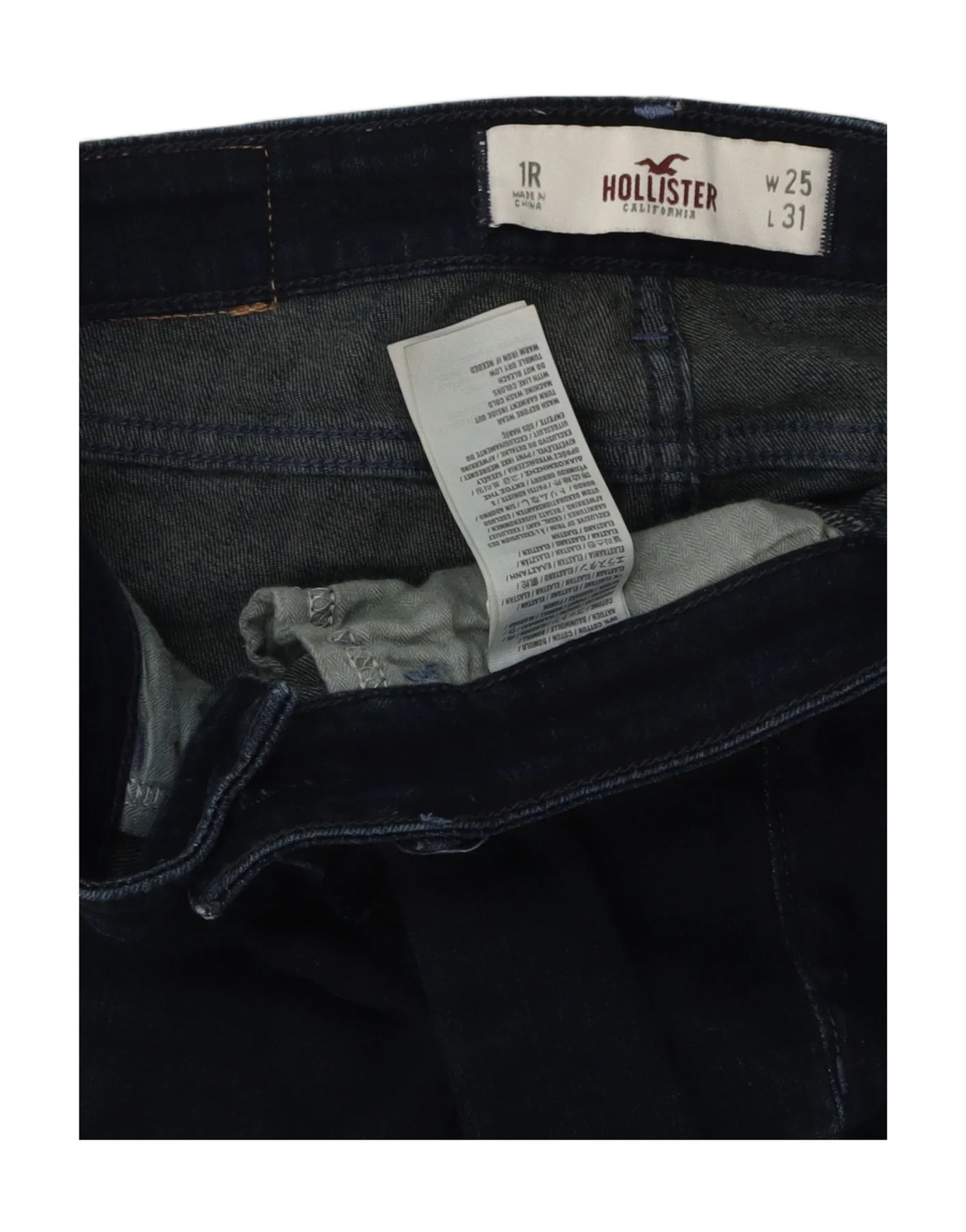 HOLLISTER Womens Mid Rise Skinny Jeans US 1 XS W25 L31 Navy Blue Cotton - Imagen 5
