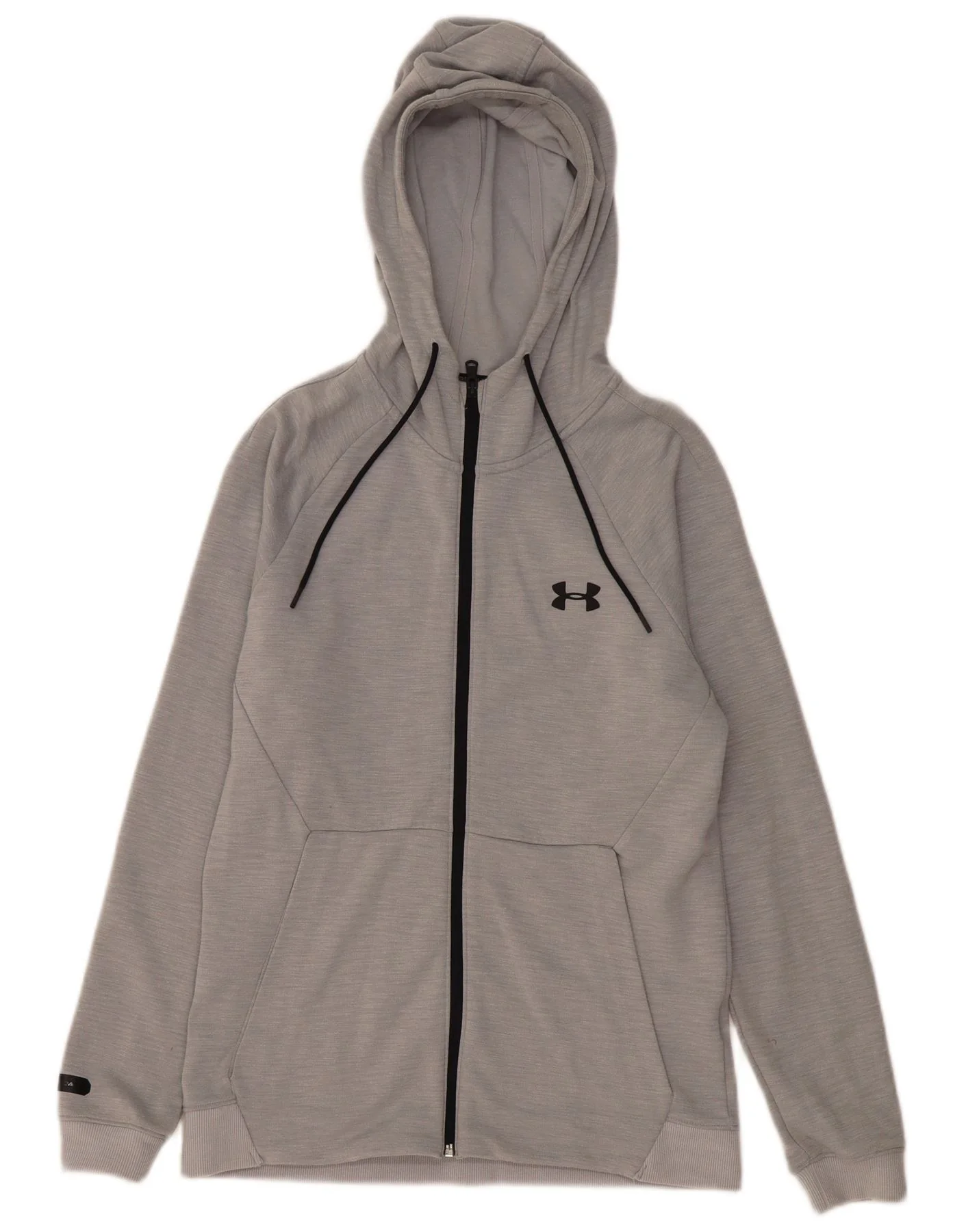 UNDER ARMOUR Sudadera con capucha y cremallera para hombre, talla grande, algodón gris - Imagen 3
