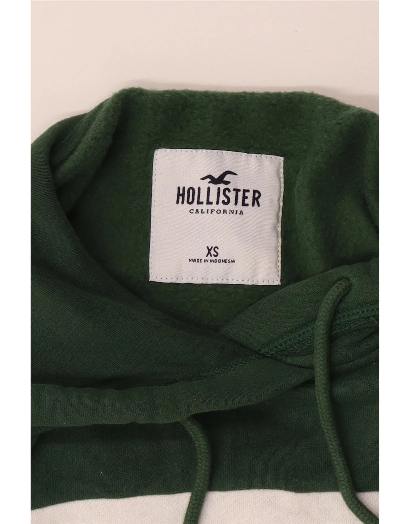 HOLLISTER Womens Graphic Hoodie Jumper UK 6 XS Green Colourblock - Imagen 6